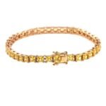 925 Sterling Silver Yellow CZ Tennis Bracelet - Image 2