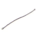 925 Sterling Silver Purple CZ Tennis Bracelet - Image 2