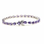 925 Sterling Silver Purple CZ Tennis Bracelet
