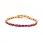 925 Sterling Silver Pink CZ Tennis Bracelet