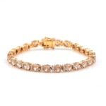 925 Sterling Silver Peach CZ Tennis Bracelet - Image 2