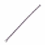925 Sterling Silver Purple CZ Halo Tennis Bracelet - Image 2