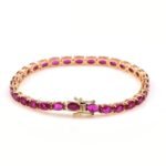 925 Sterling Silver Pink CZ Tennis Bracelet - Image 2
