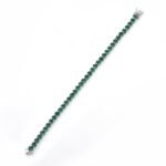 925 Sterling Silver Green Heart CZ Tennis Bracelet - Image 2