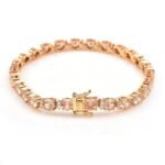925 Sterling Silver Peach CZ Tennis Bracelet